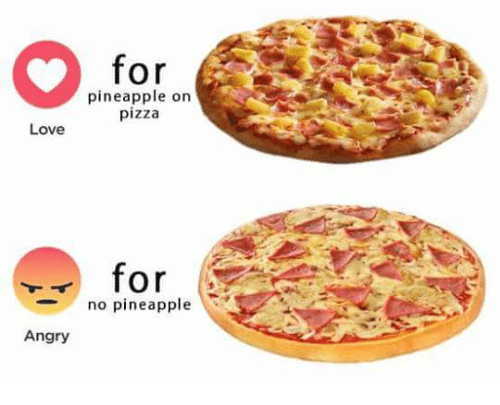 pineapple on pizza, pizza without pineapple