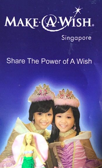 twins Aina Syura and Aina Syar posing for Make A Wish Foundation